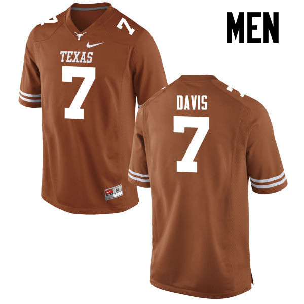 Men #7 Antwuan Davis Texas Longhorns College Football Jerseys-Tex Orange